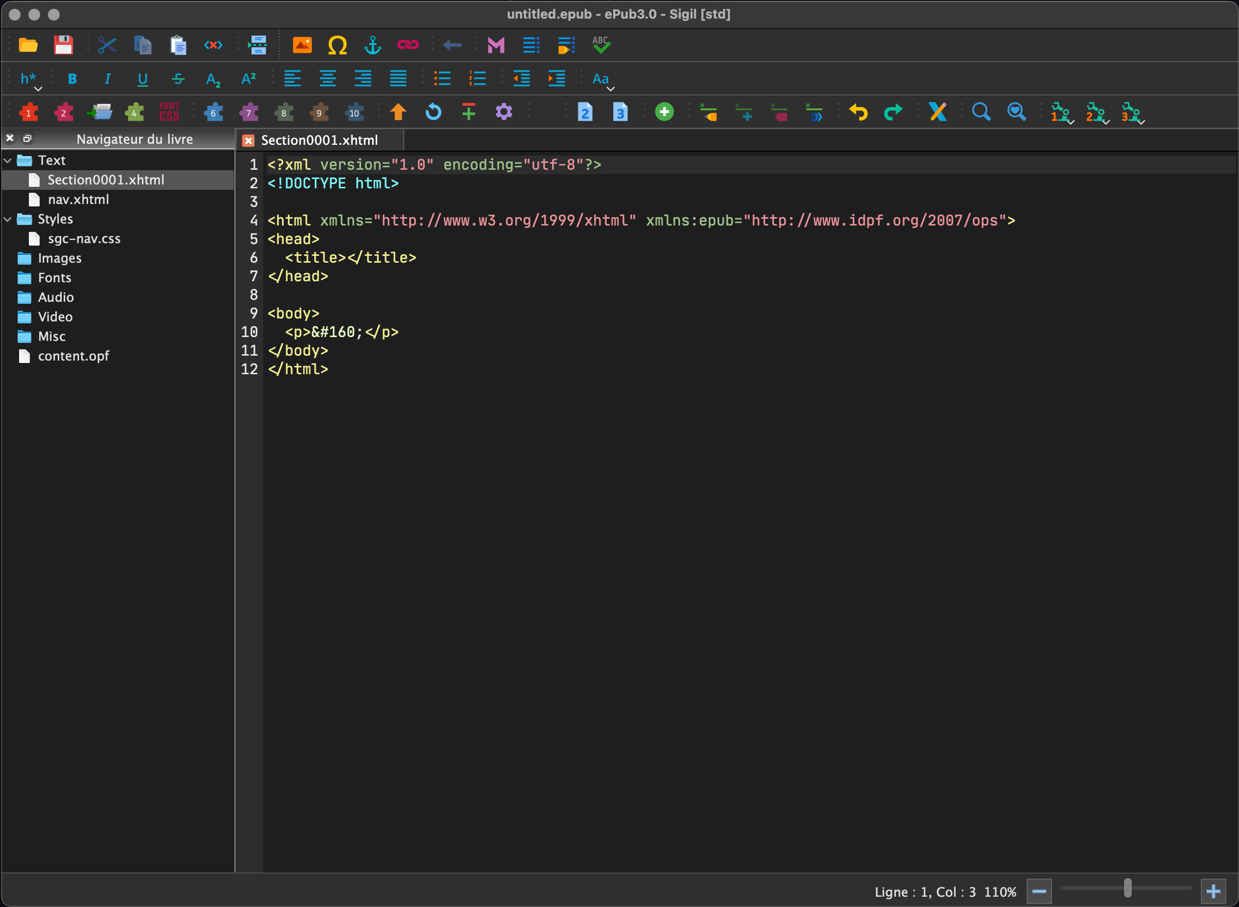 interface de Sigil 1.9.20